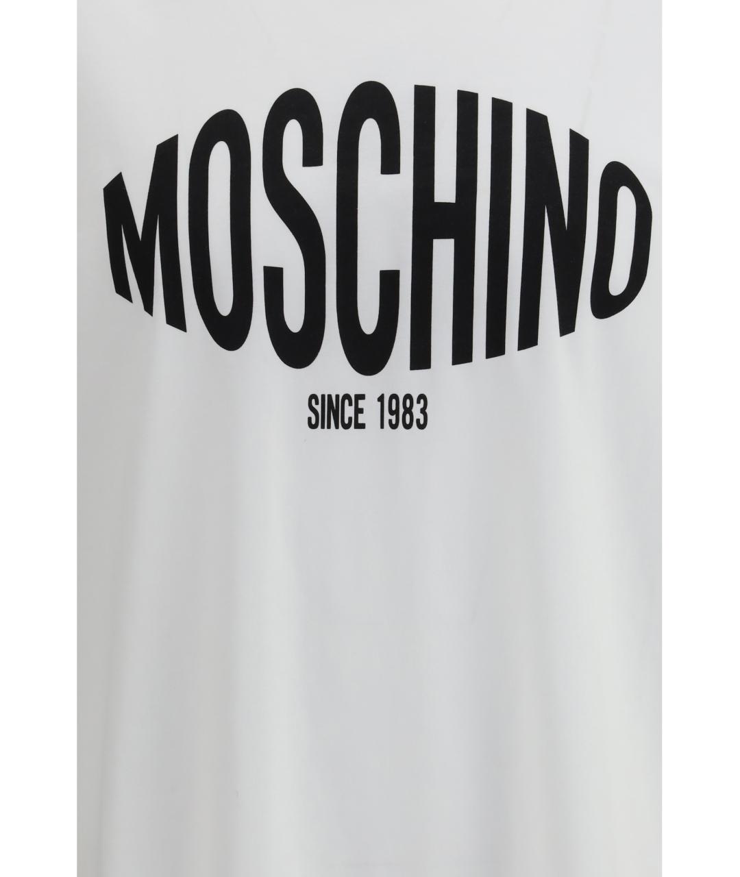 MOSCHINO Белая хлопковая футболка, фото 3