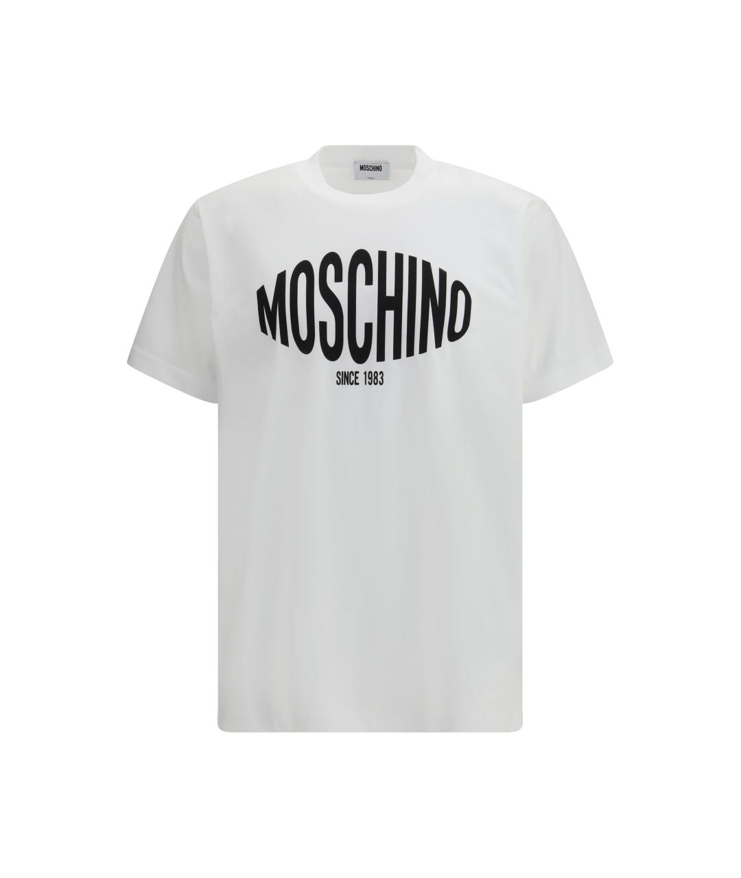 MOSCHINO Белая хлопковая футболка, фото 4