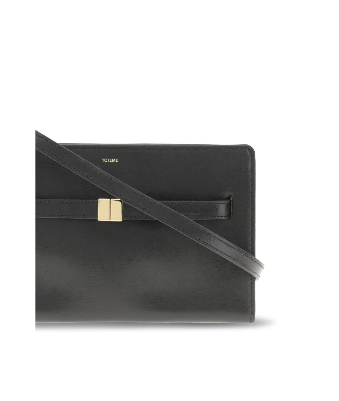 TOTEME Черная кожаная сумка через плечо, фото 4