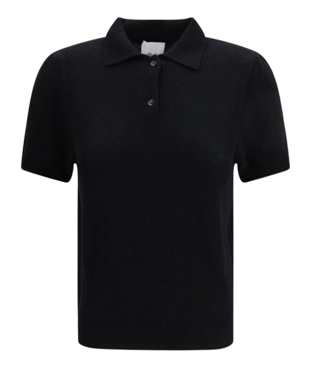 ALLUDE Черная кашемировая футболка, фото 1