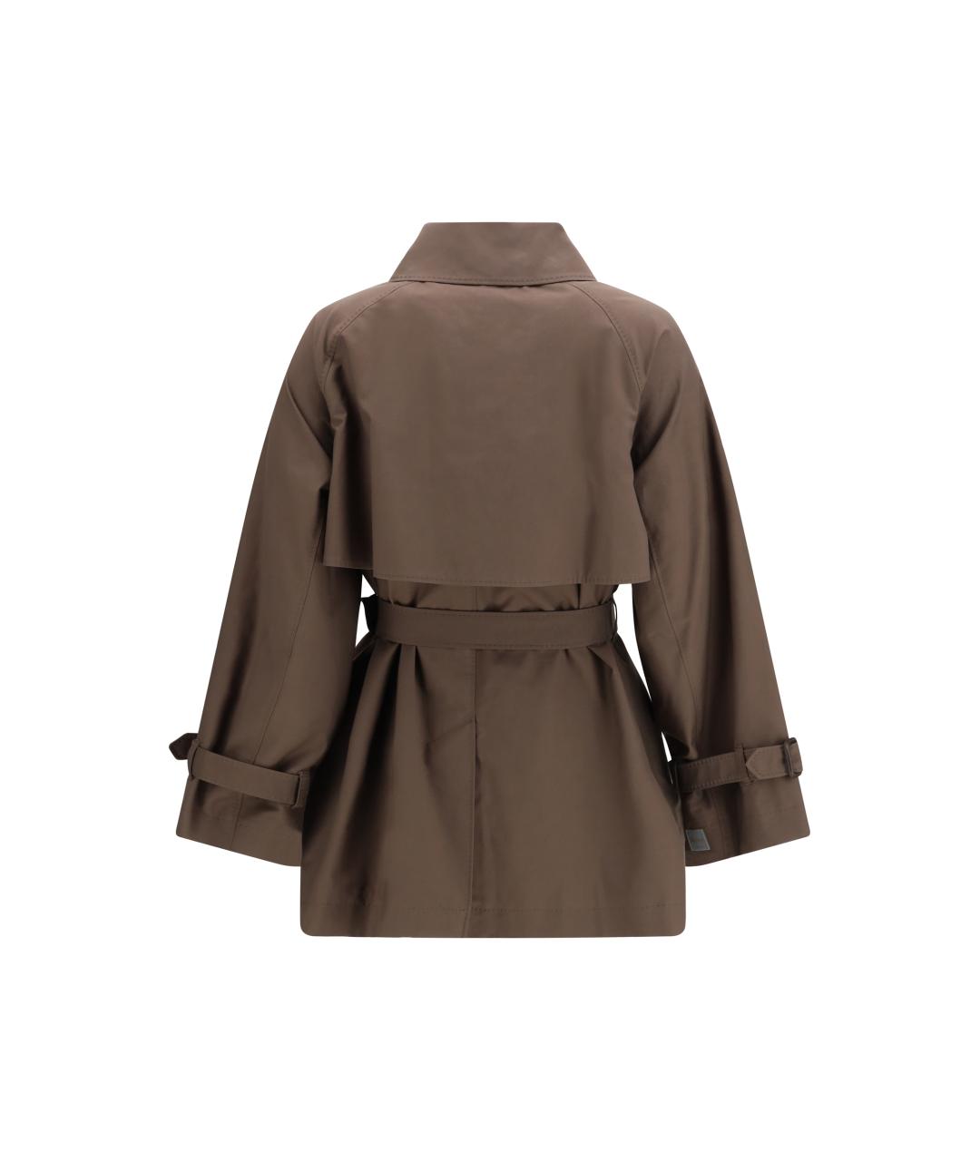 MAX MARA Коричневый хлопковый тренч/плащ, фото 2