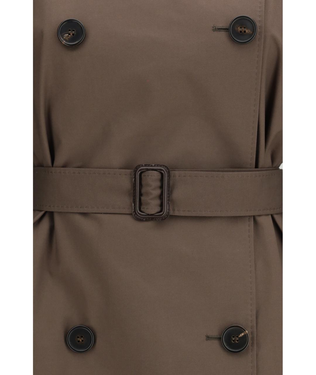 MAX MARA Коричневый хлопковый тренч/плащ, фото 3