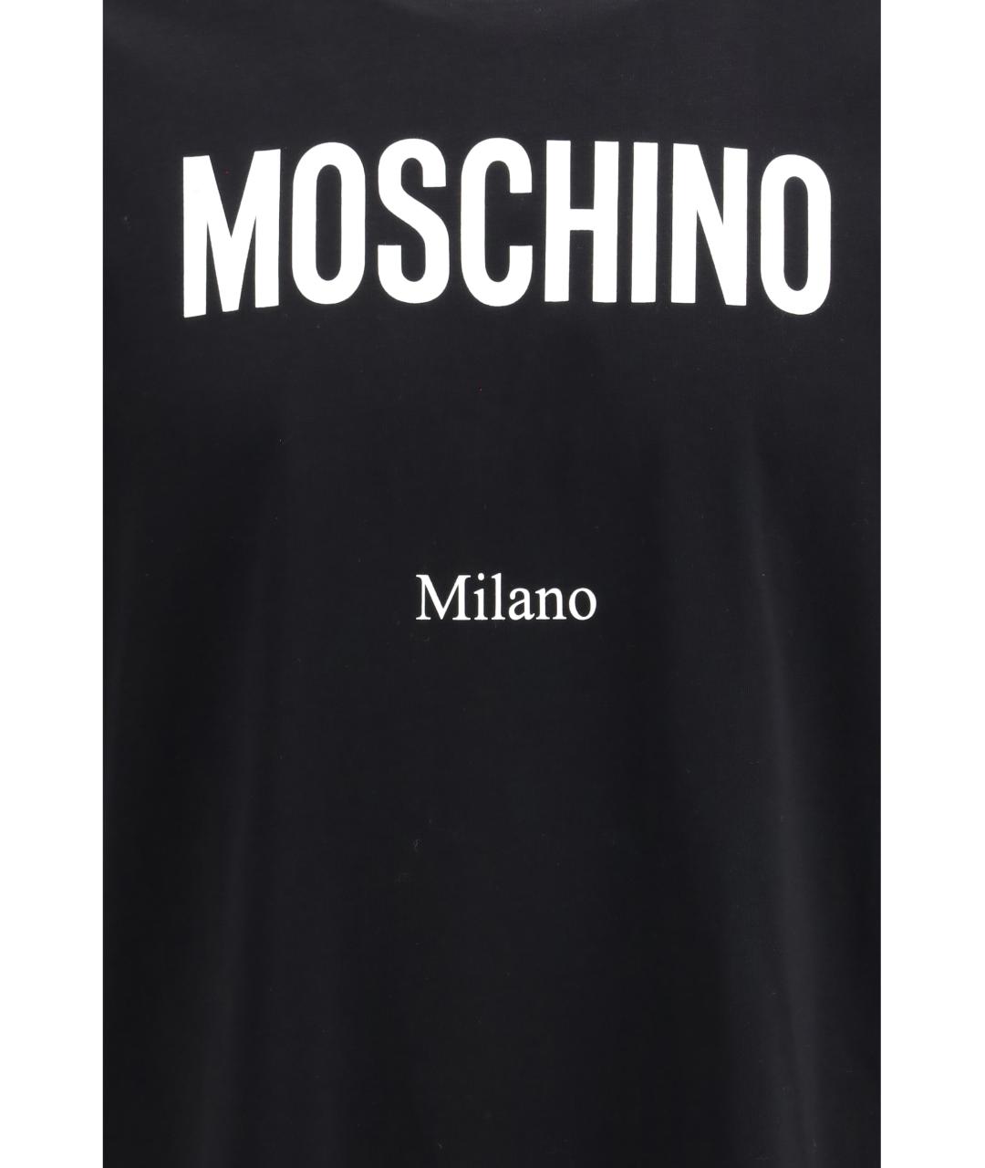 MOSCHINO Черная хлопковая футболка, фото 3