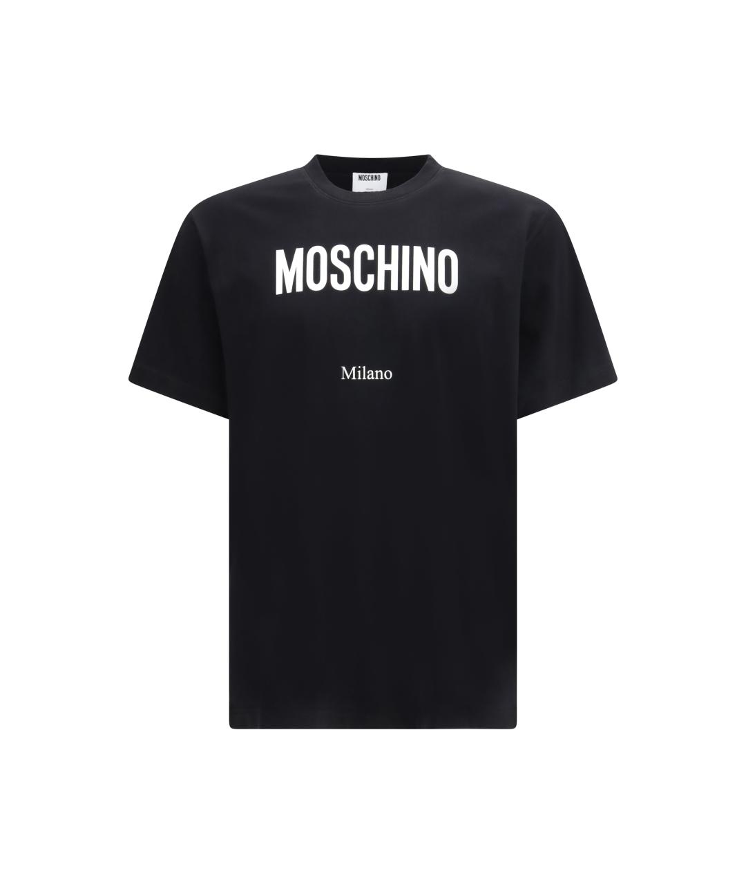 MOSCHINO Черная хлопковая футболка, фото 4