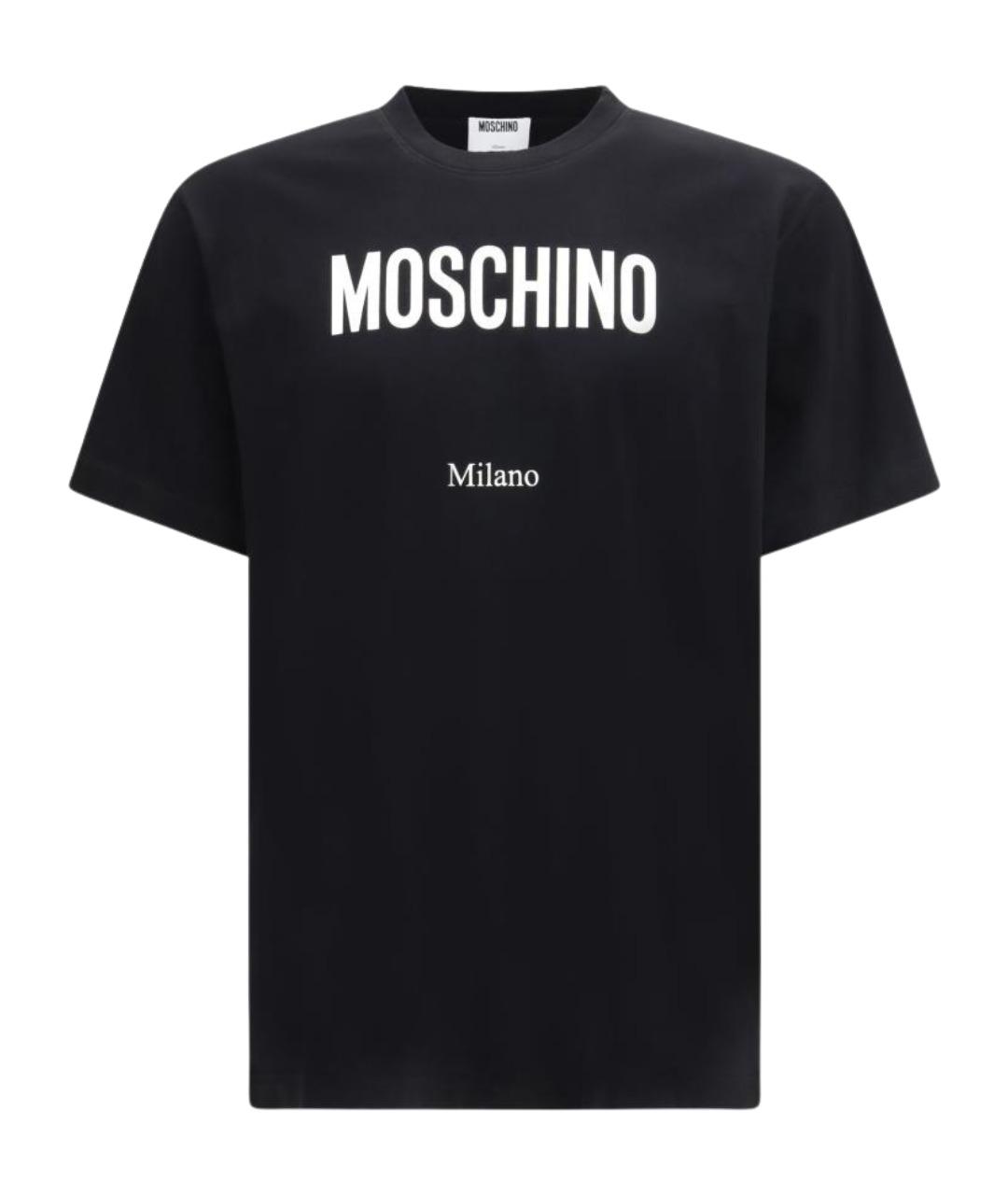 MOSCHINO Черная хлопковая футболка, фото 1
