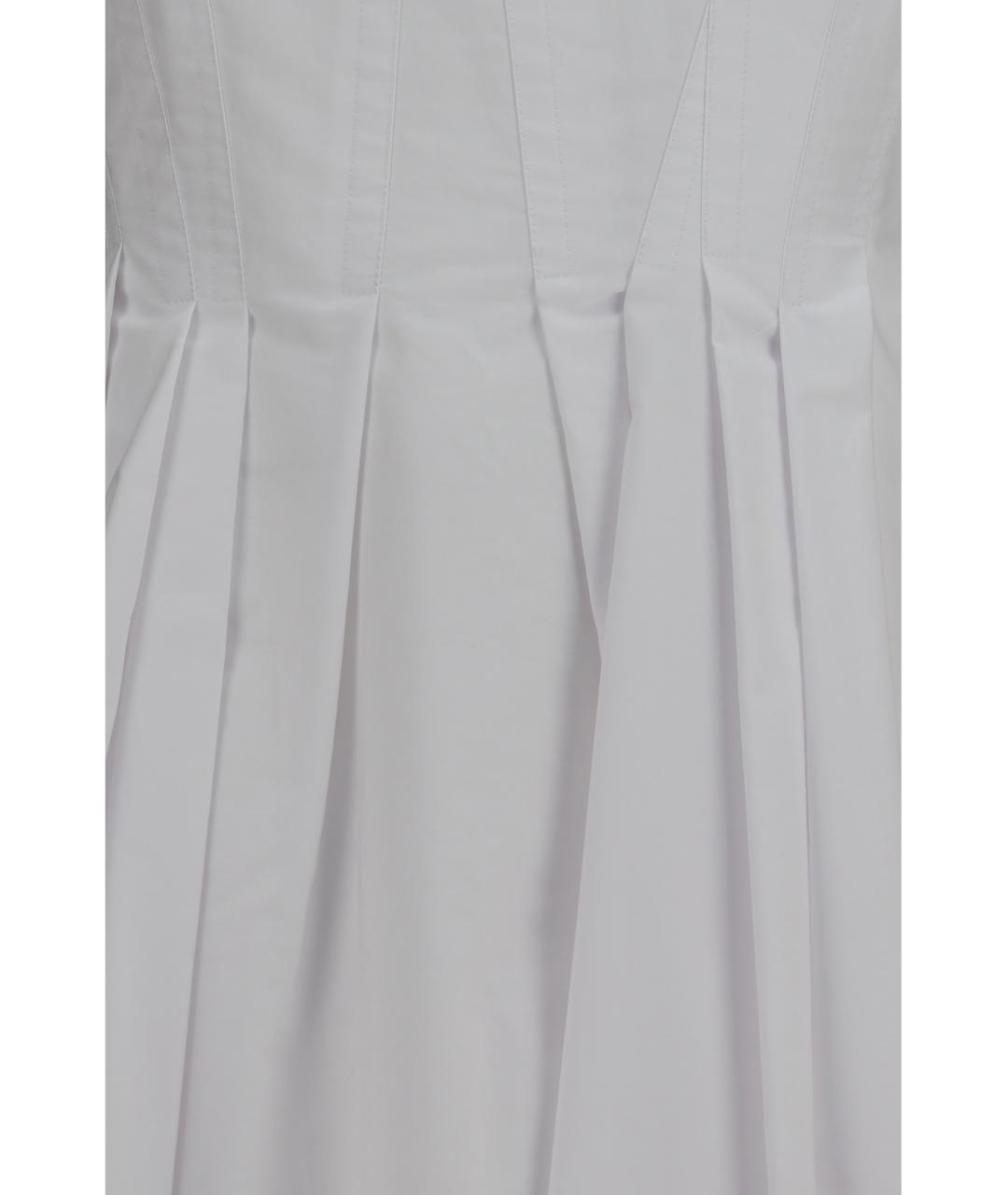 SPORTMAX Белое хлопковое повседневное платье, фото 3