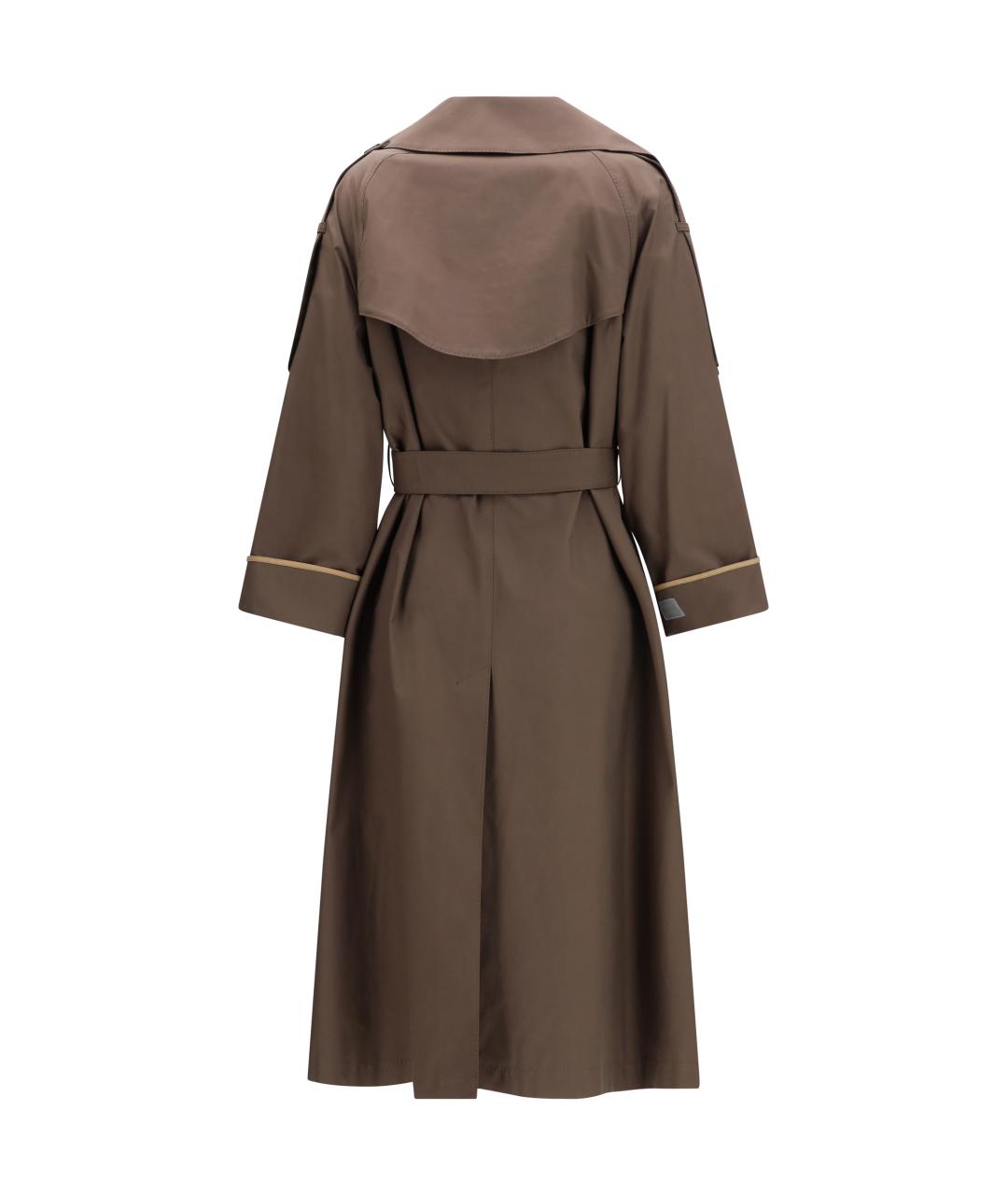 MAX MARA Коричневый хлопковый тренч/плащ, фото 2