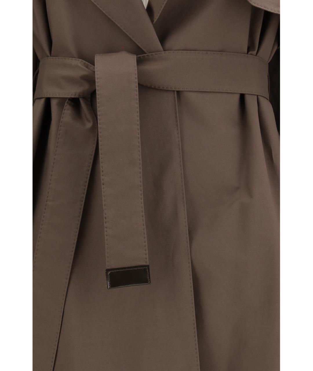 MAX MARA Коричневый хлопковый тренч/плащ, фото 3