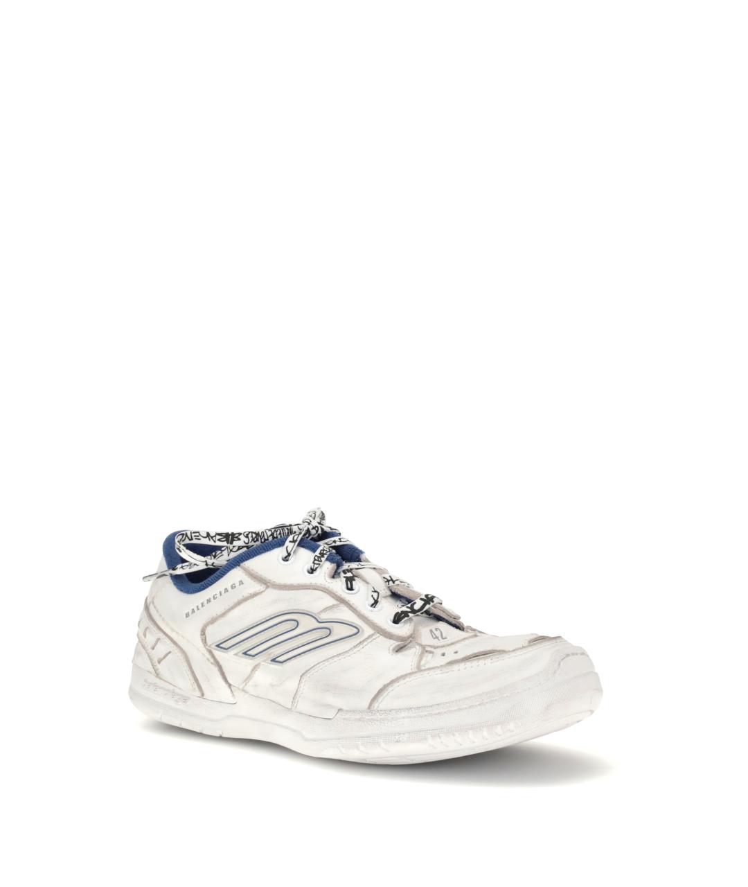 BALENCIAGA Белые кожаные низкие кроссовки / кеды, фото 2