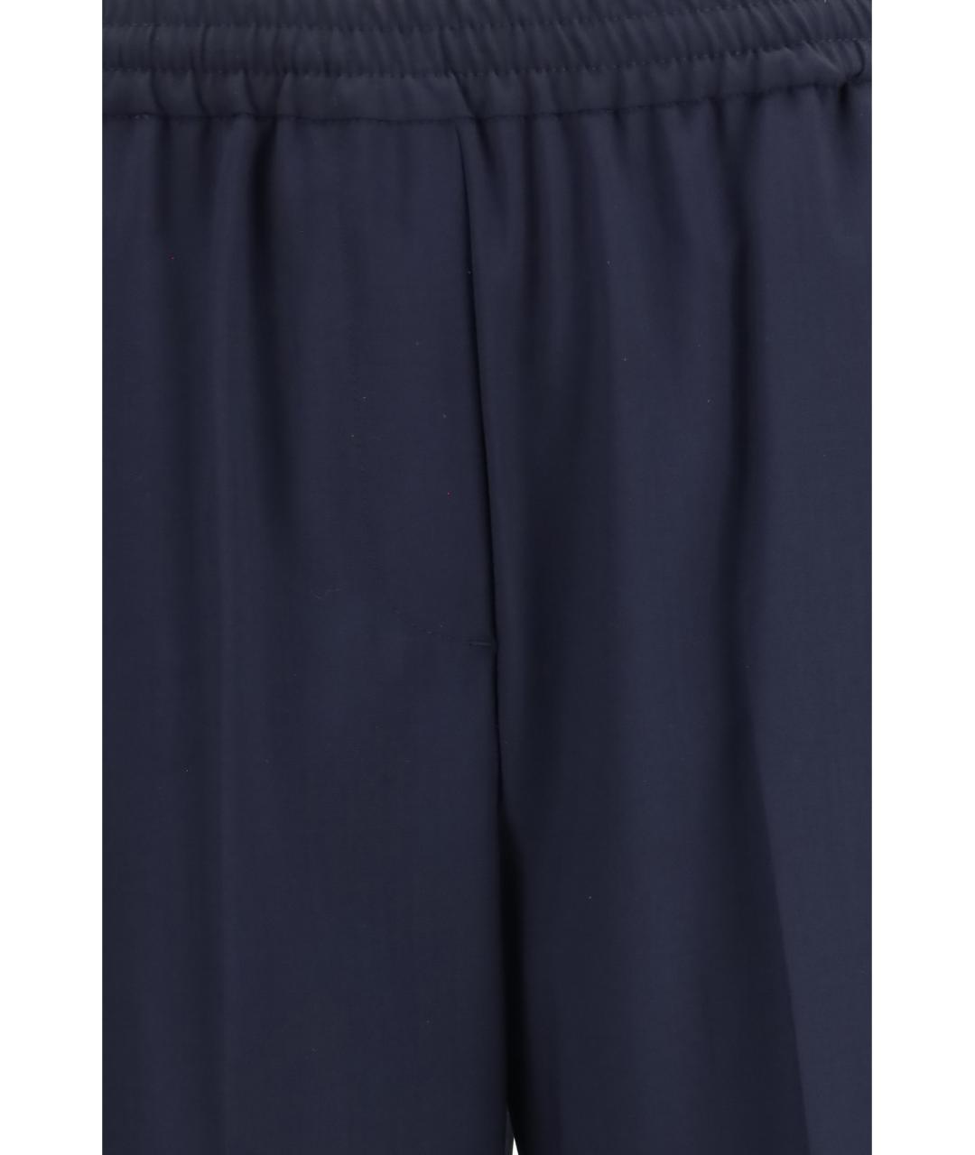 WEEKEND MAX MARA Синие шерстяные прямые брюки, фото 3