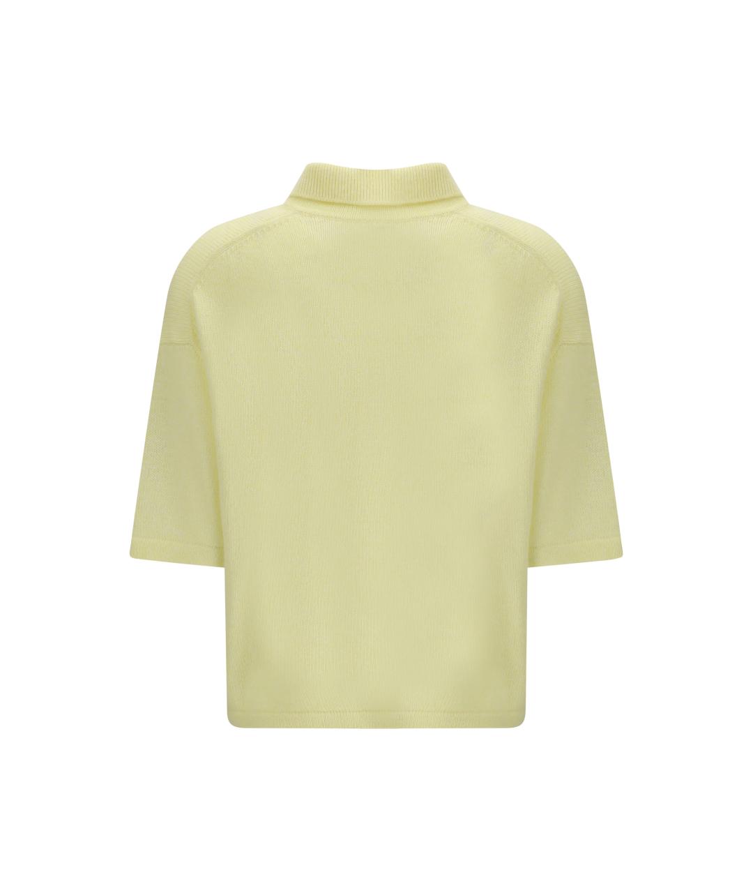ALLUDE Желтая кашемировая футболка, фото 2