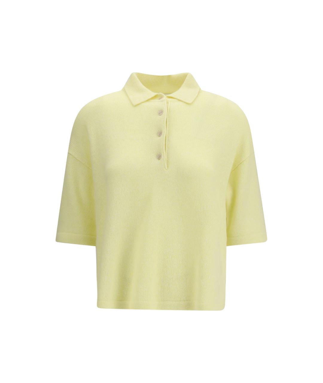 ALLUDE Желтая кашемировая футболка, фото 1