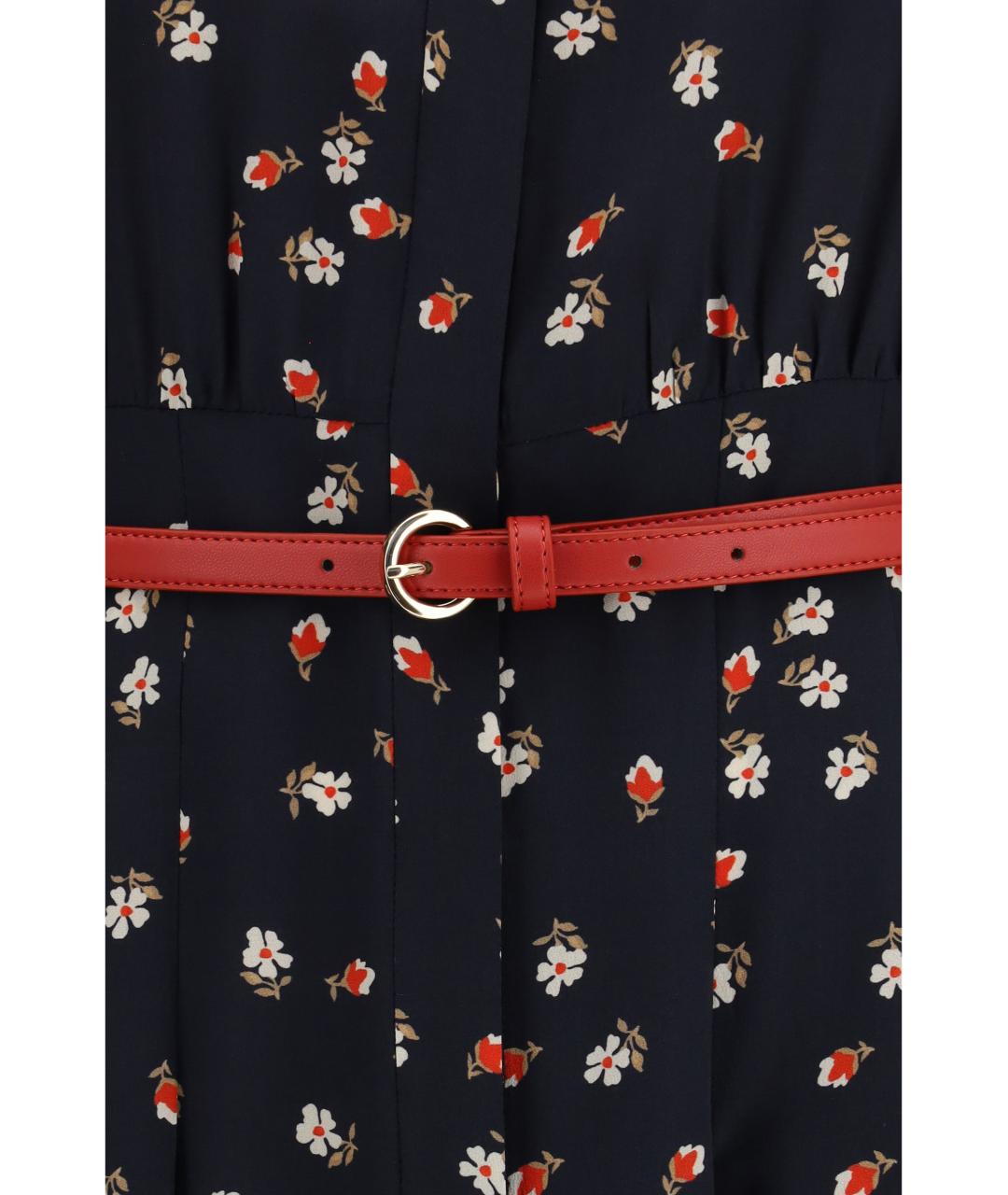 MAX MARA STUDIO Синее шелковое повседневное платье, фото 3