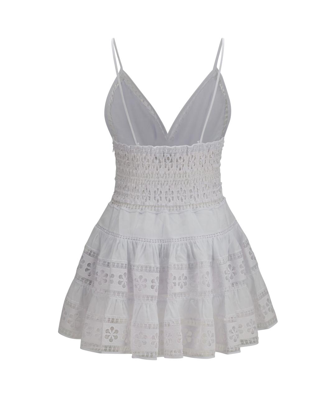 CHARO RUIZ Белое хлопковое повседневное платье, фото 2