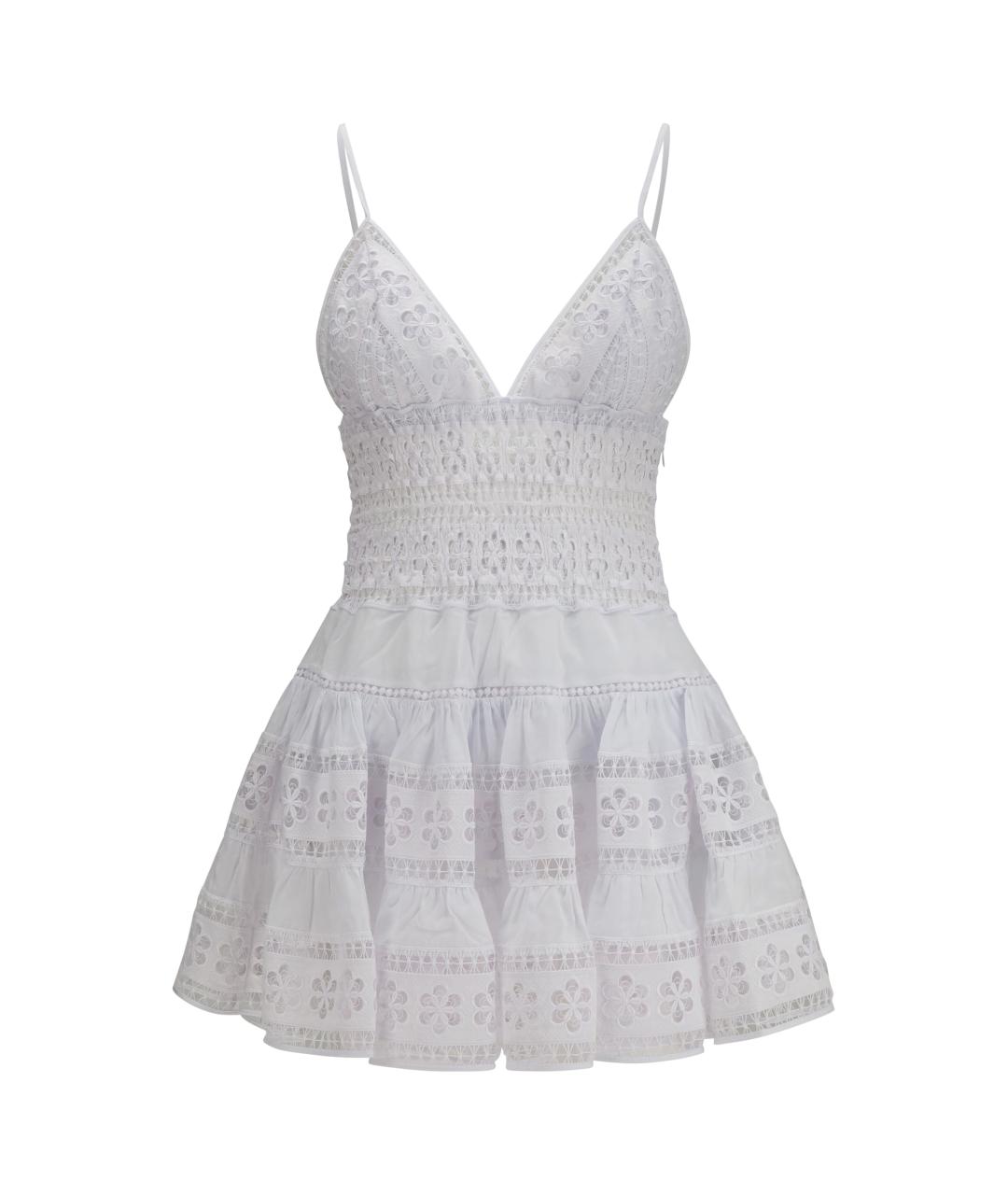 CHARO RUIZ Белое хлопковое повседневное платье, фото 1