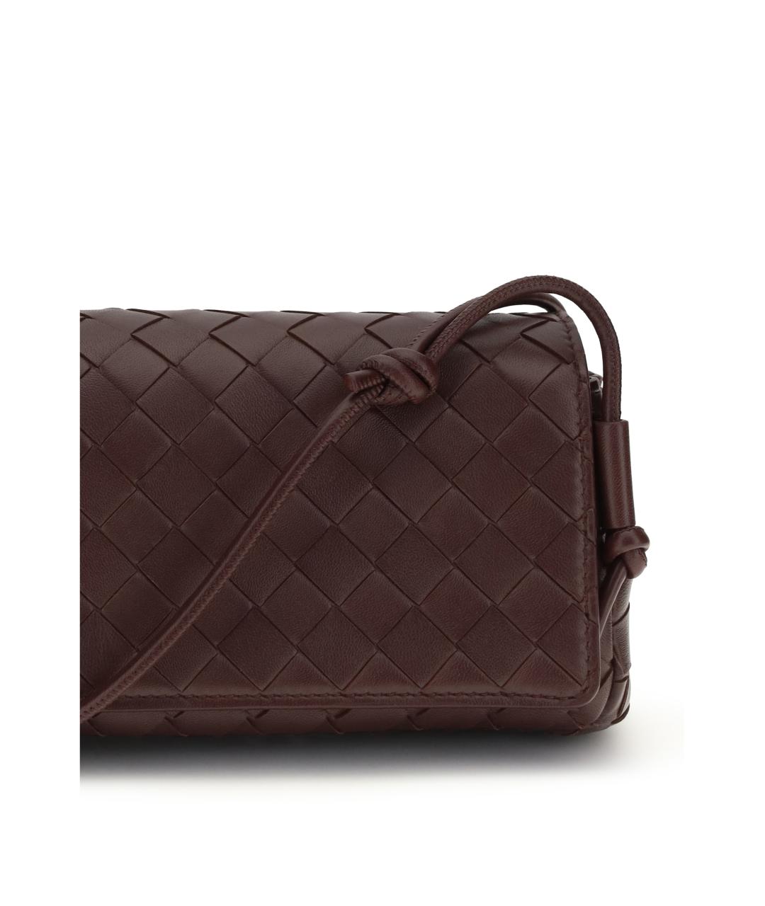 BOTTEGA VENETA Коричневая кожаная сумка через плечо, фото 4
