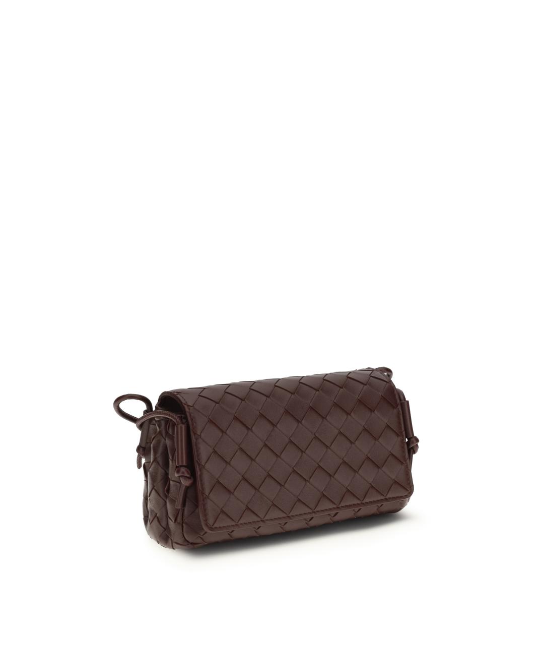 BOTTEGA VENETA Коричневая кожаная сумка через плечо, фото 2