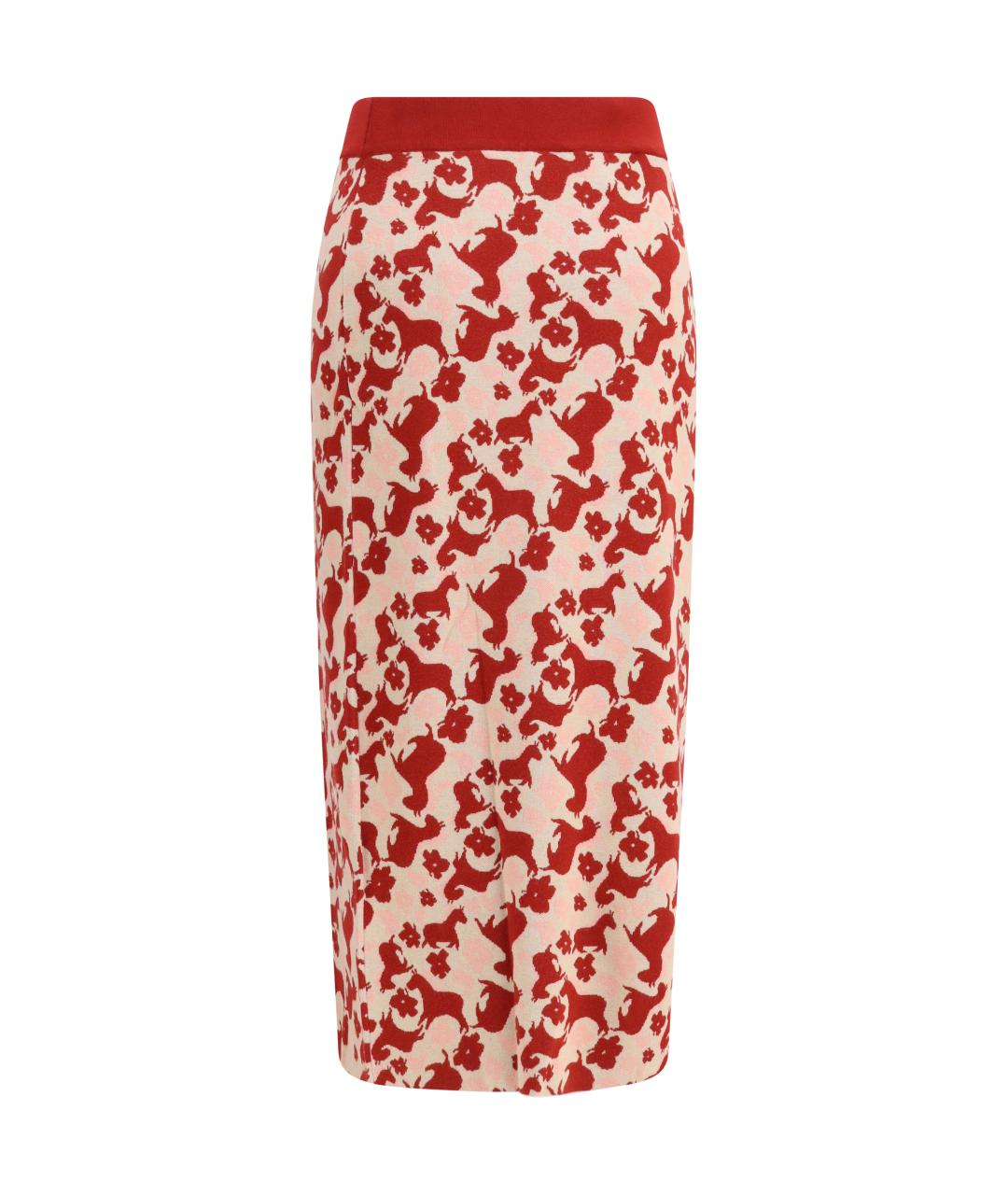 WEEKEND MAX MARA Красная вискозная юбка миди, фото 2