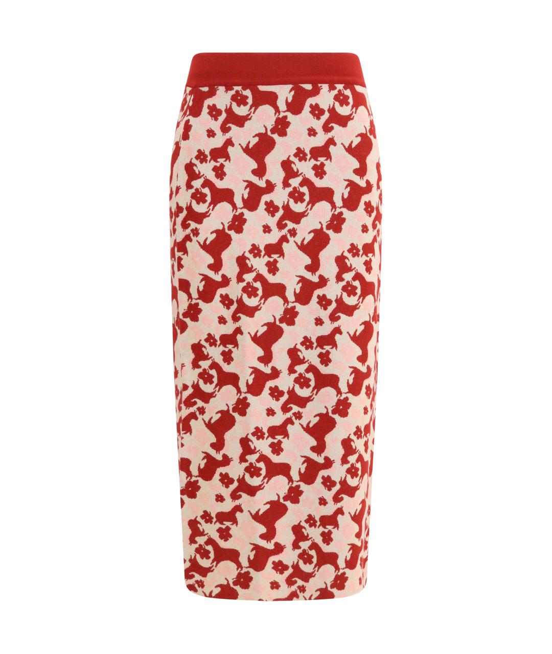 WEEKEND MAX MARA Красная вискозная юбка миди, фото 1