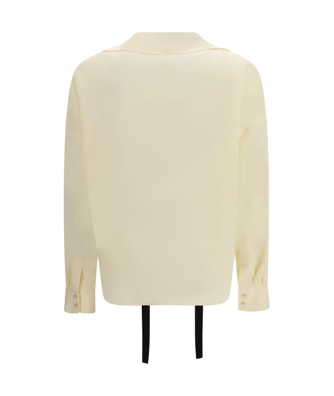 MAX MARA STUDIO Бежевая шелковая рубашка, фото 2