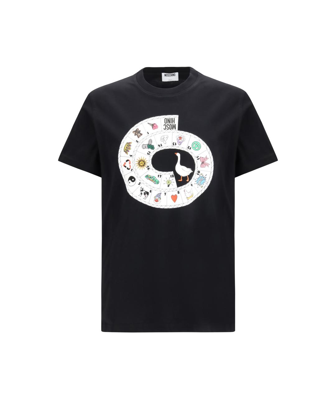 MOSCHINO Черная хлопковая футболка, фото 4