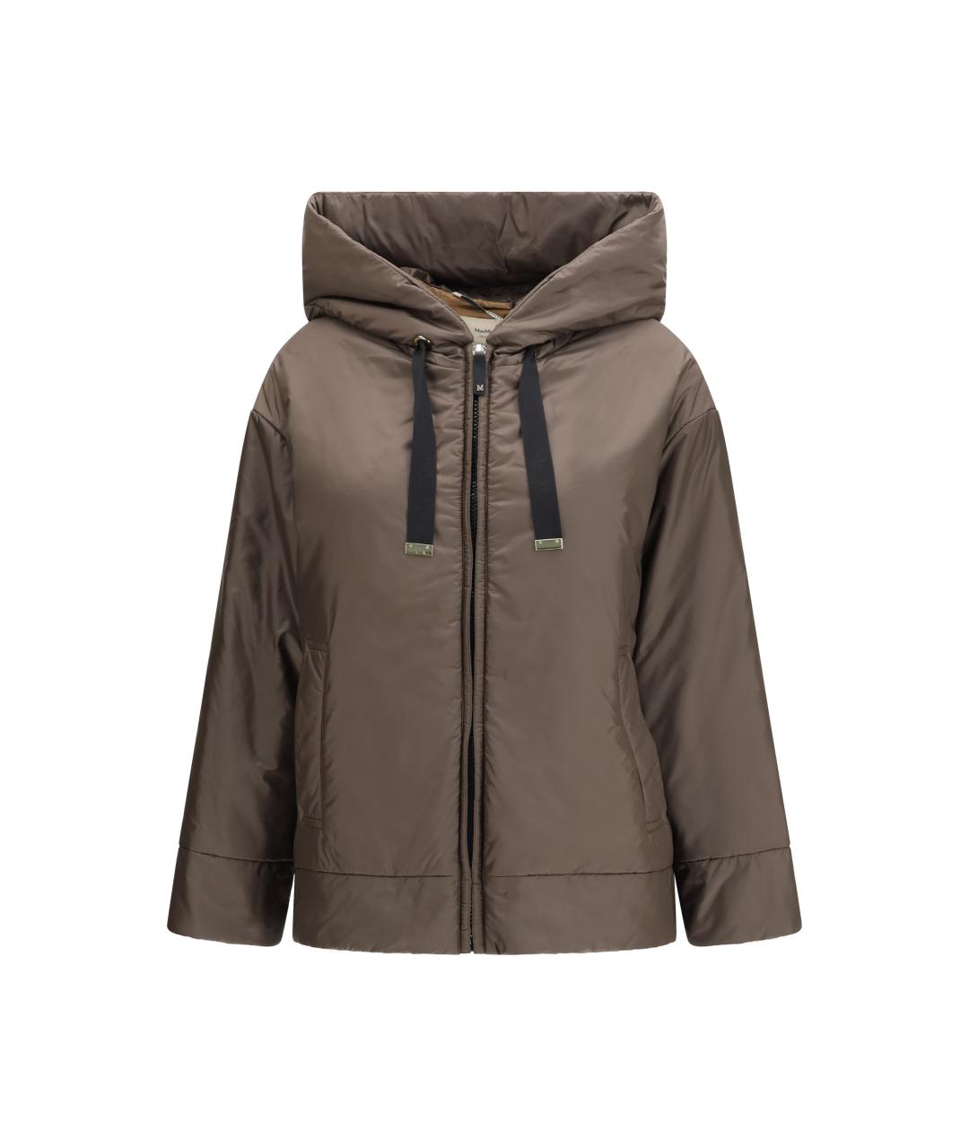 MAX MARA Коричневая полиэстеровая куртка, фото 1