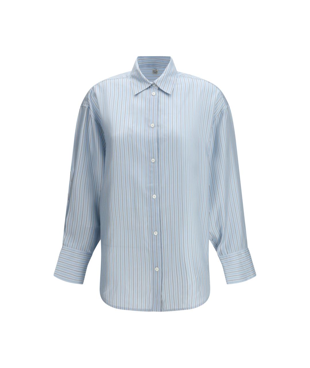 TOTEME Голубая шелковая рубашка, фото 1