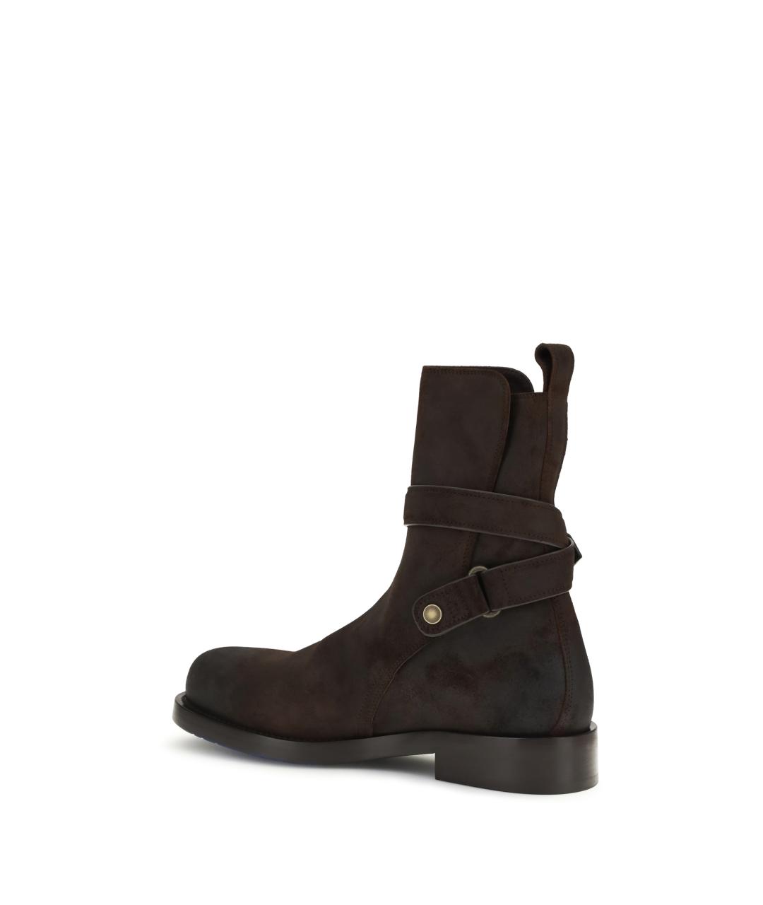 BURBERRY Коричневые кожаные высокие ботинки, фото 3