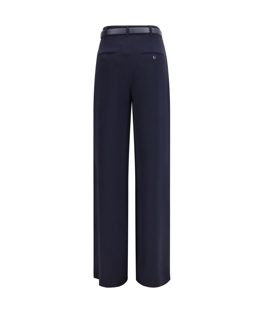 MAX MARA STUDIO Синие ацетатные прямые брюки, фото 2