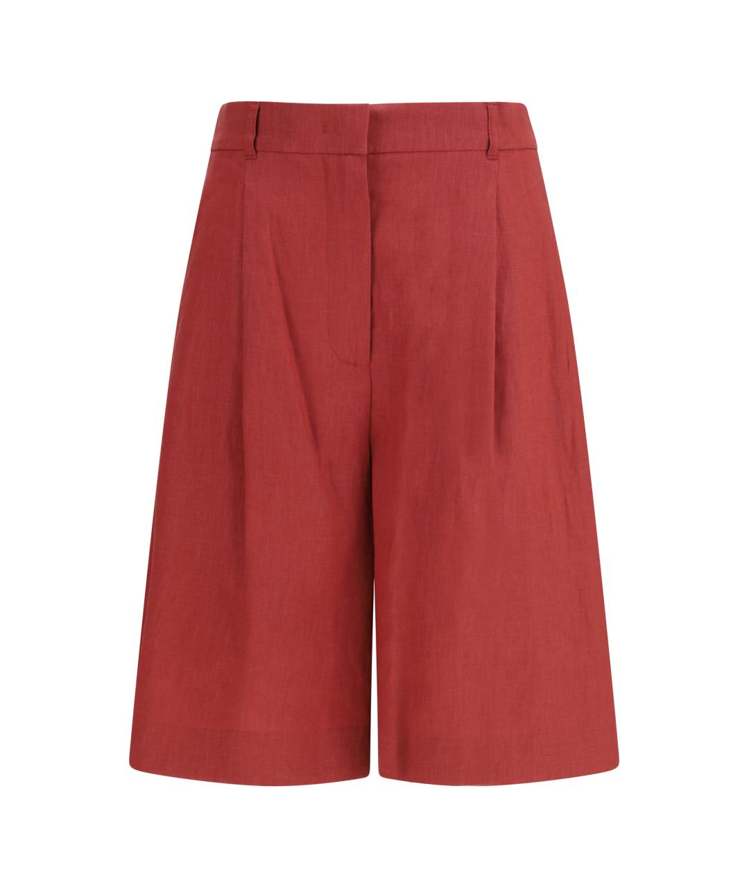 MAX MARA STUDIO Красные льняные шорты, фото 1