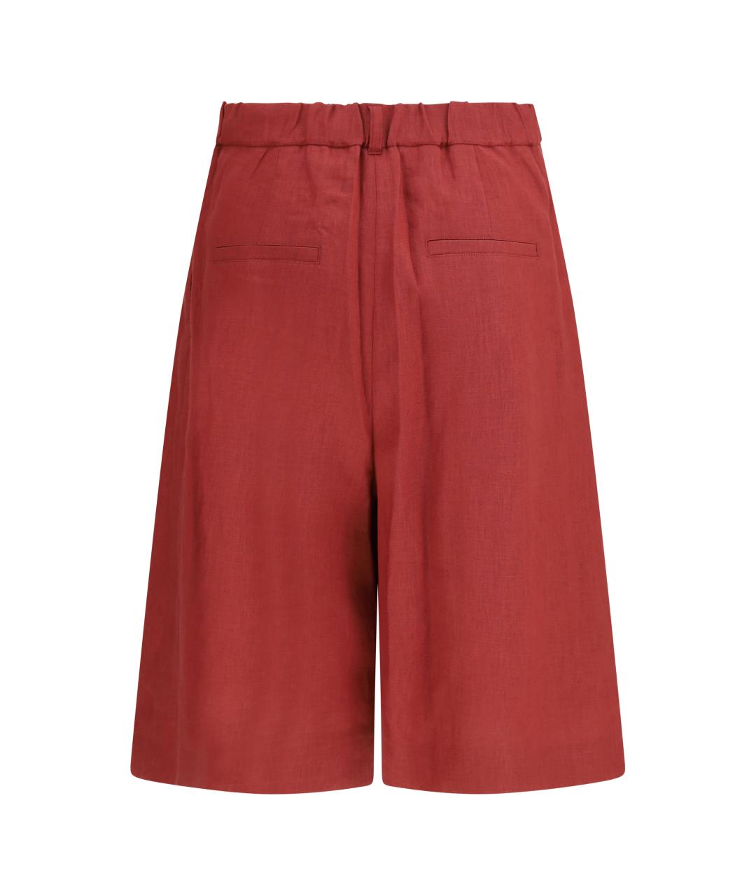 MAX MARA STUDIO Красные льняные шорты, фото 2