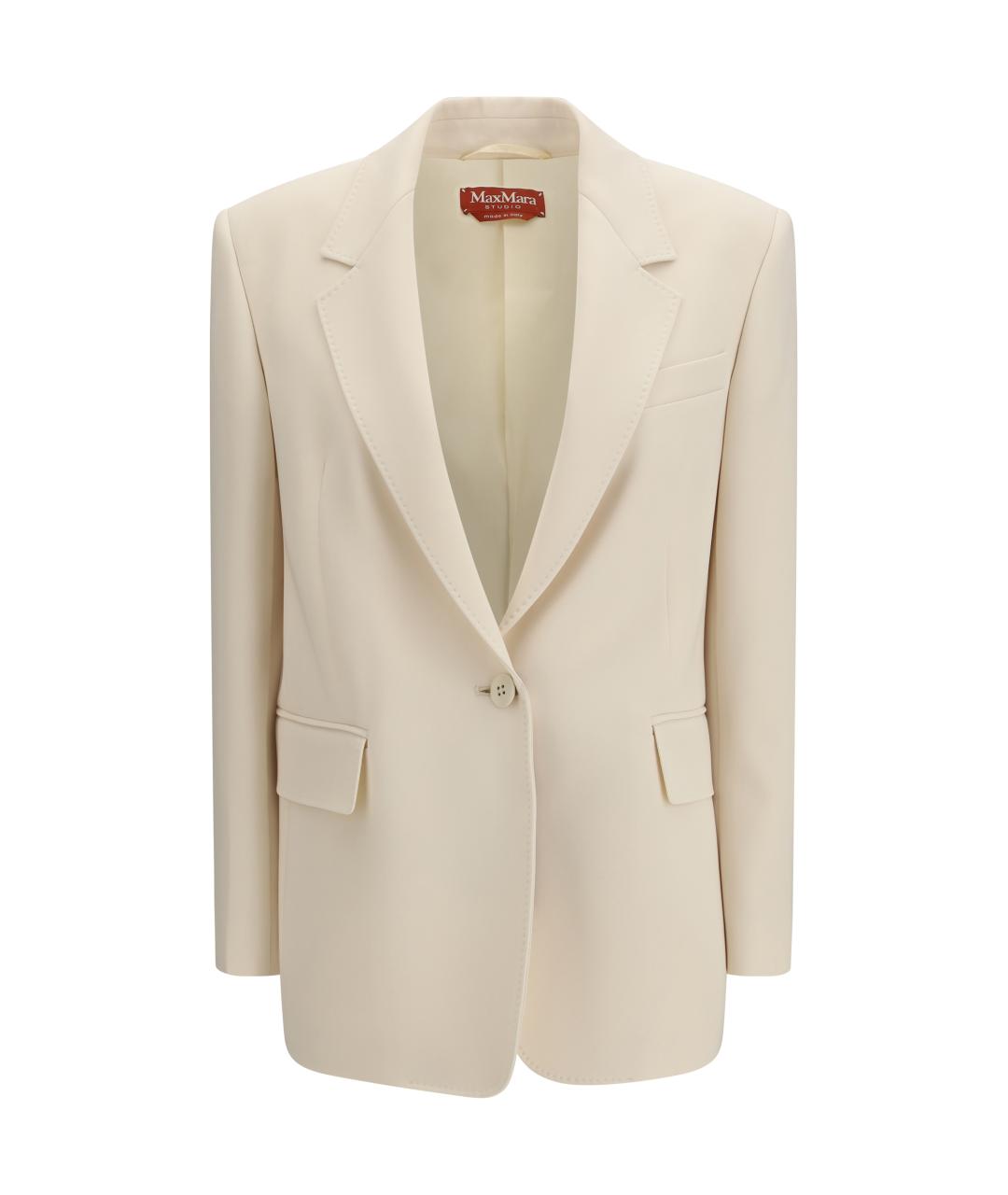 MAX MARA STUDIO Бежевый ацетатный жакет/пиджак, фото 1