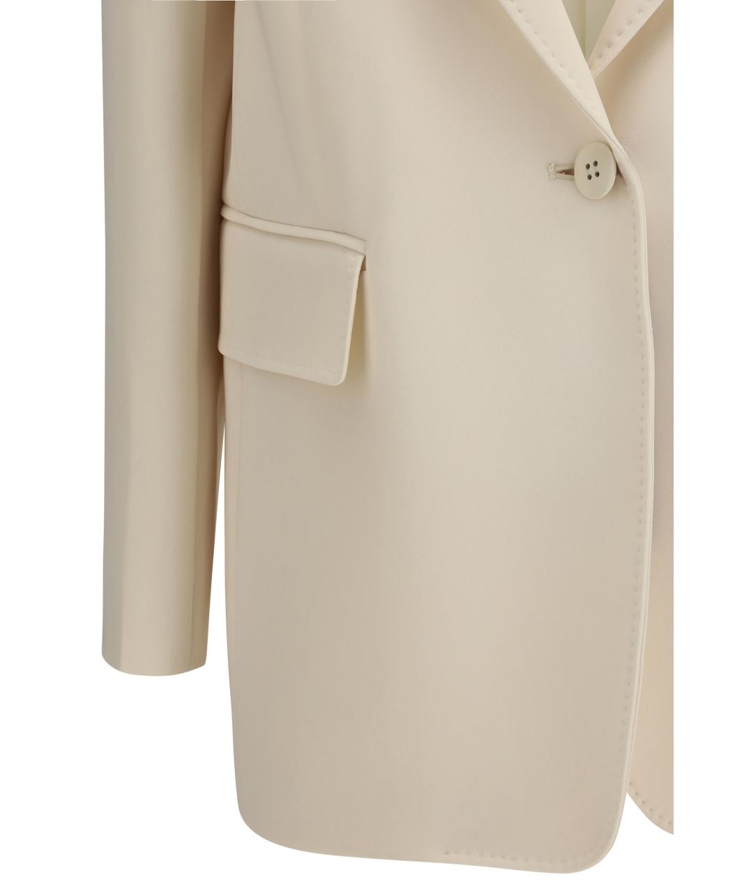 MAX MARA STUDIO Бежевый ацетатный жакет/пиджак, фото 3