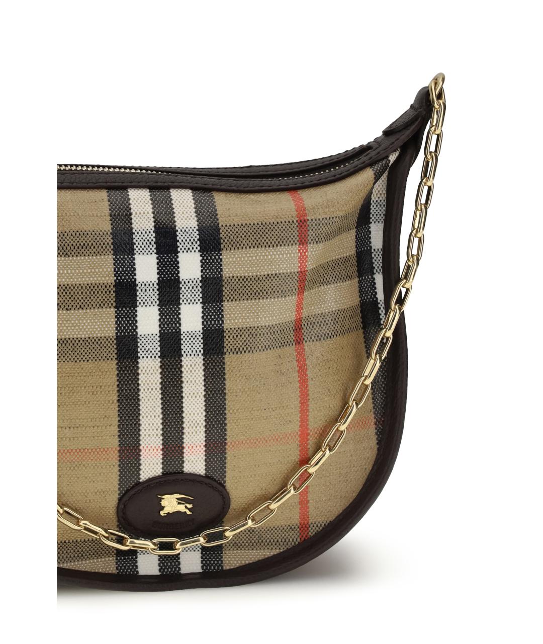 BURBERRY Бежевая хлопковая сумка через плечо, фото 4