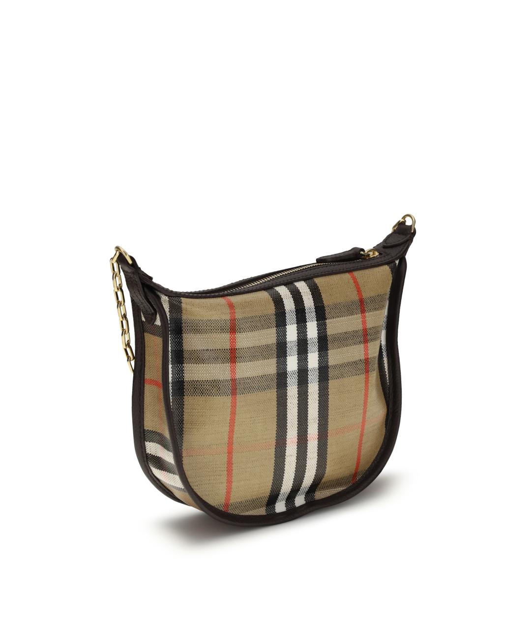 BURBERRY Бежевая хлопковая сумка через плечо, фото 3