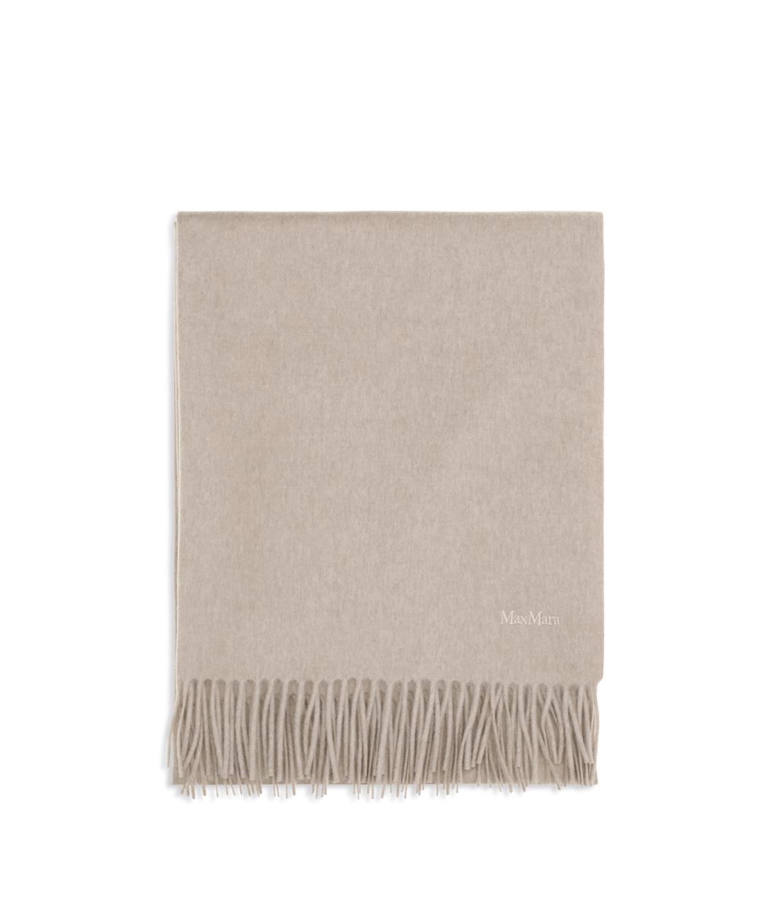 MAX MARA Бежевый кашемировый шарф, фото 1