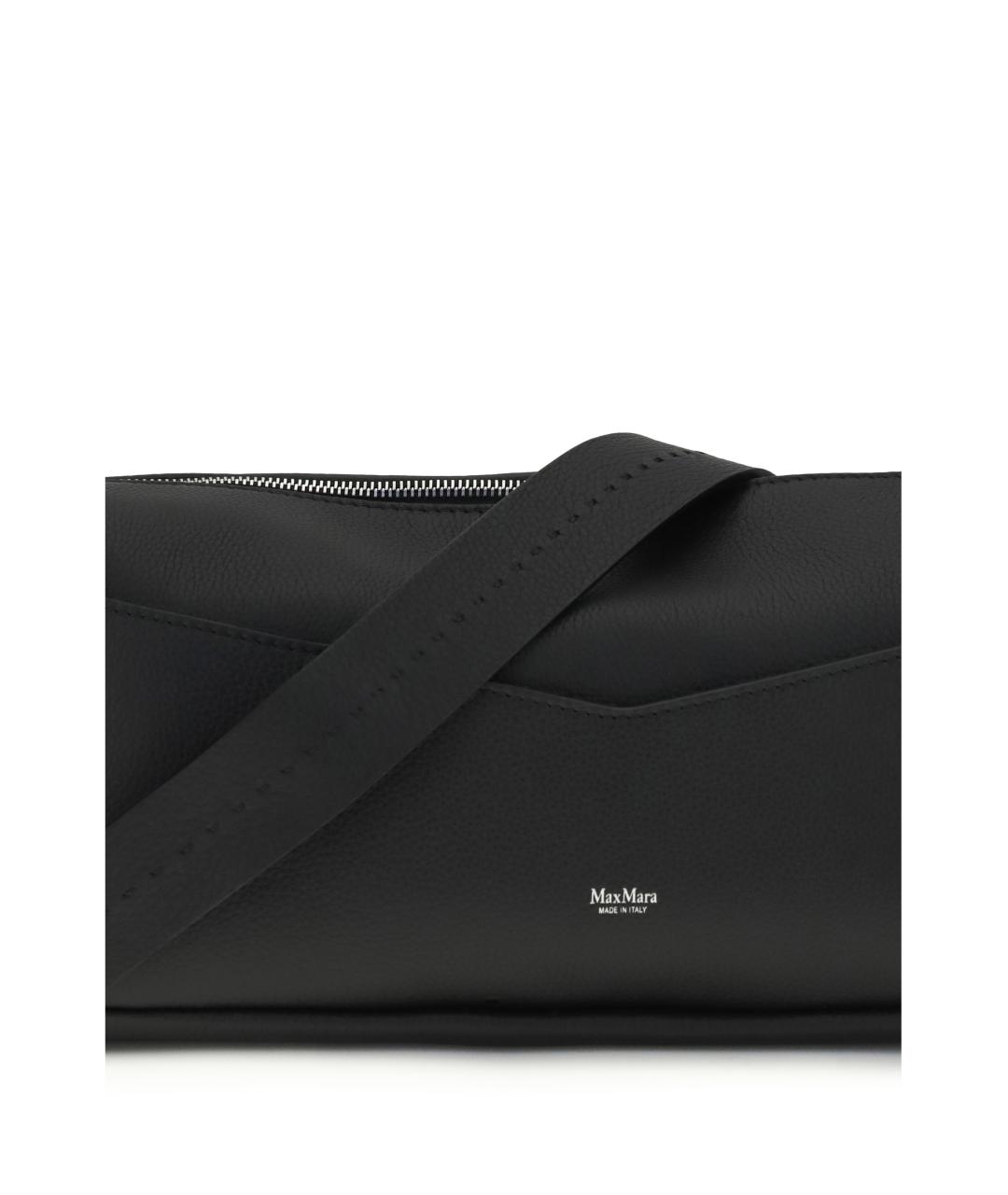 MAX MARA Черная кожаная сумка через плечо, фото 4