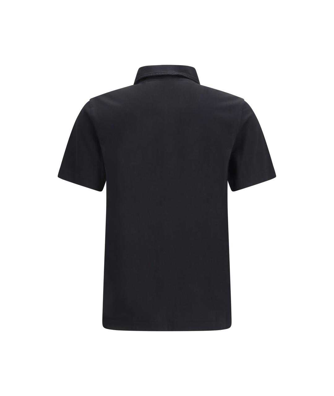 BURBERRY Черное хлопковое поло с коротким рукавом, фото 2