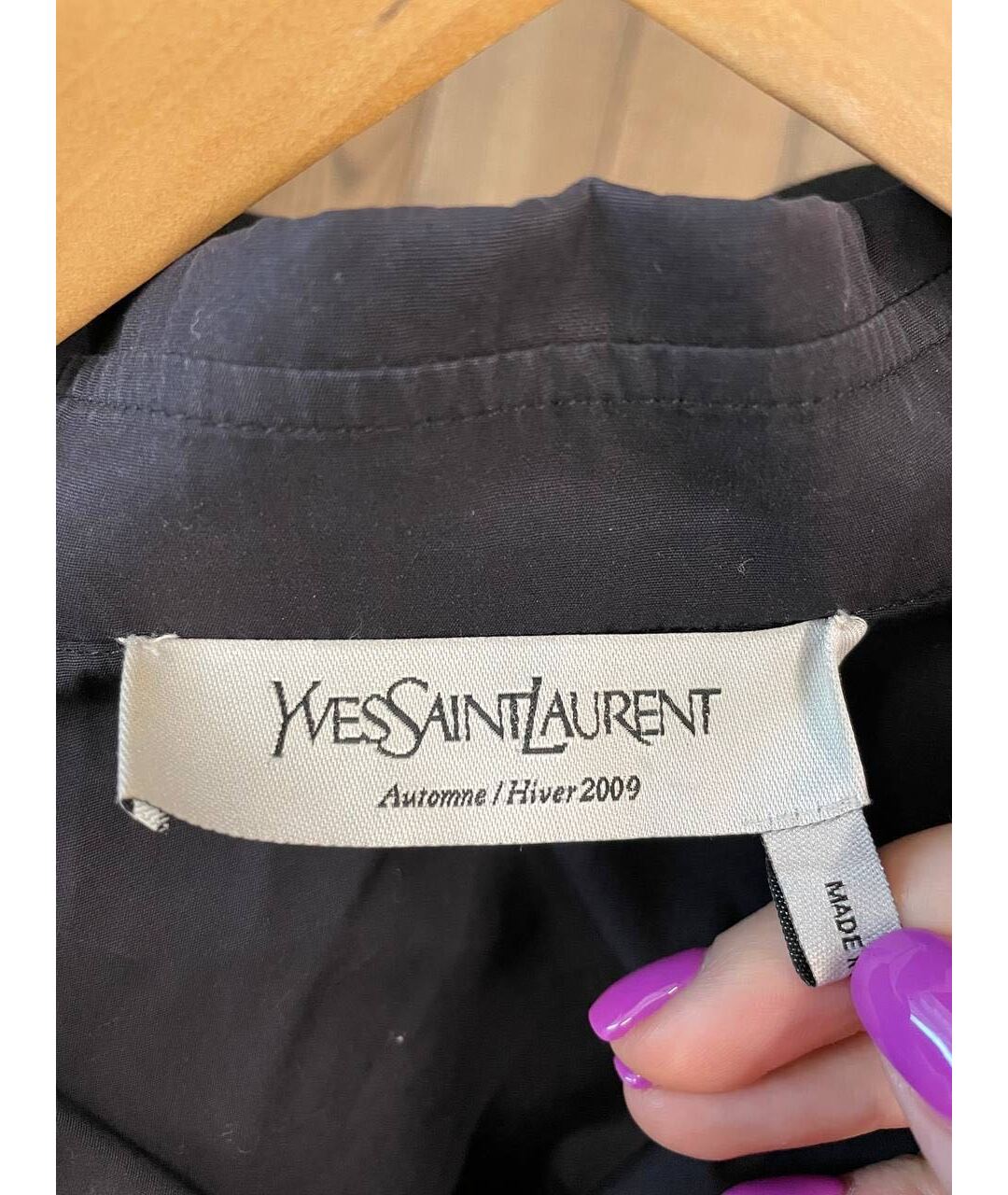 YVES SAINT LAURENT VINTAGE Темно-синяя хлопковая рубашка, фото 3