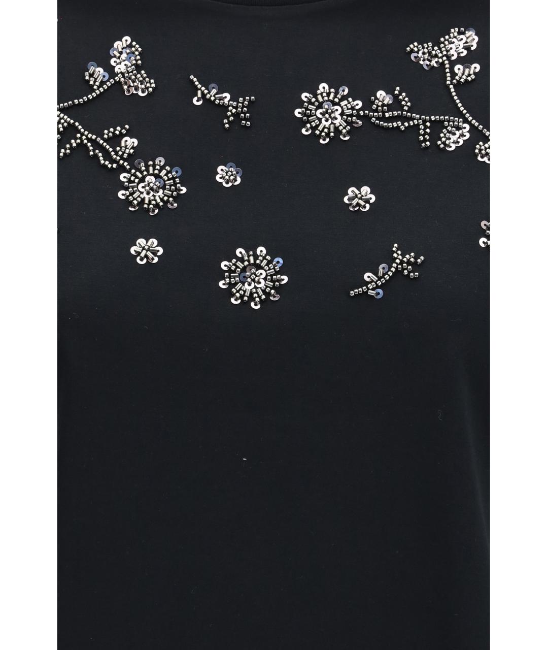 WEEKEND MAX MARA Черная хлопковая футболка, фото 3