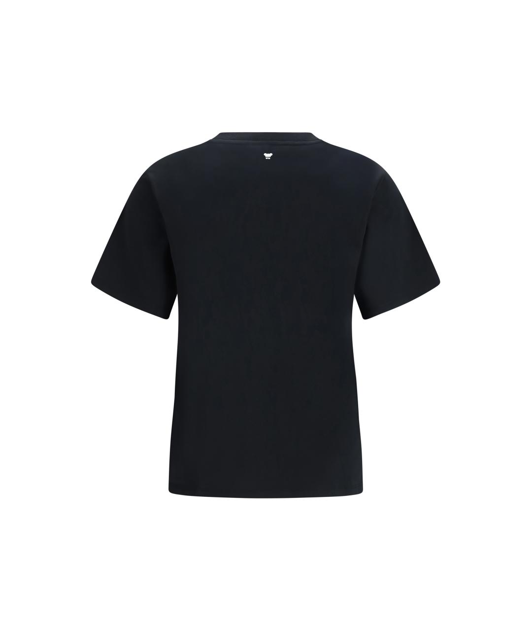 WEEKEND MAX MARA Черная хлопковая футболка, фото 2