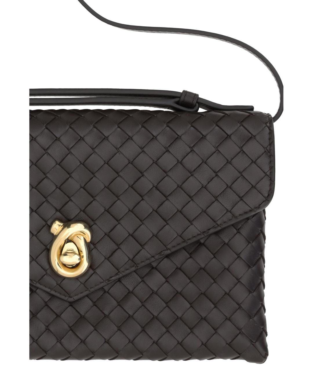 BOTTEGA VENETA Коричневая кожаная сумка через плечо, фото 3