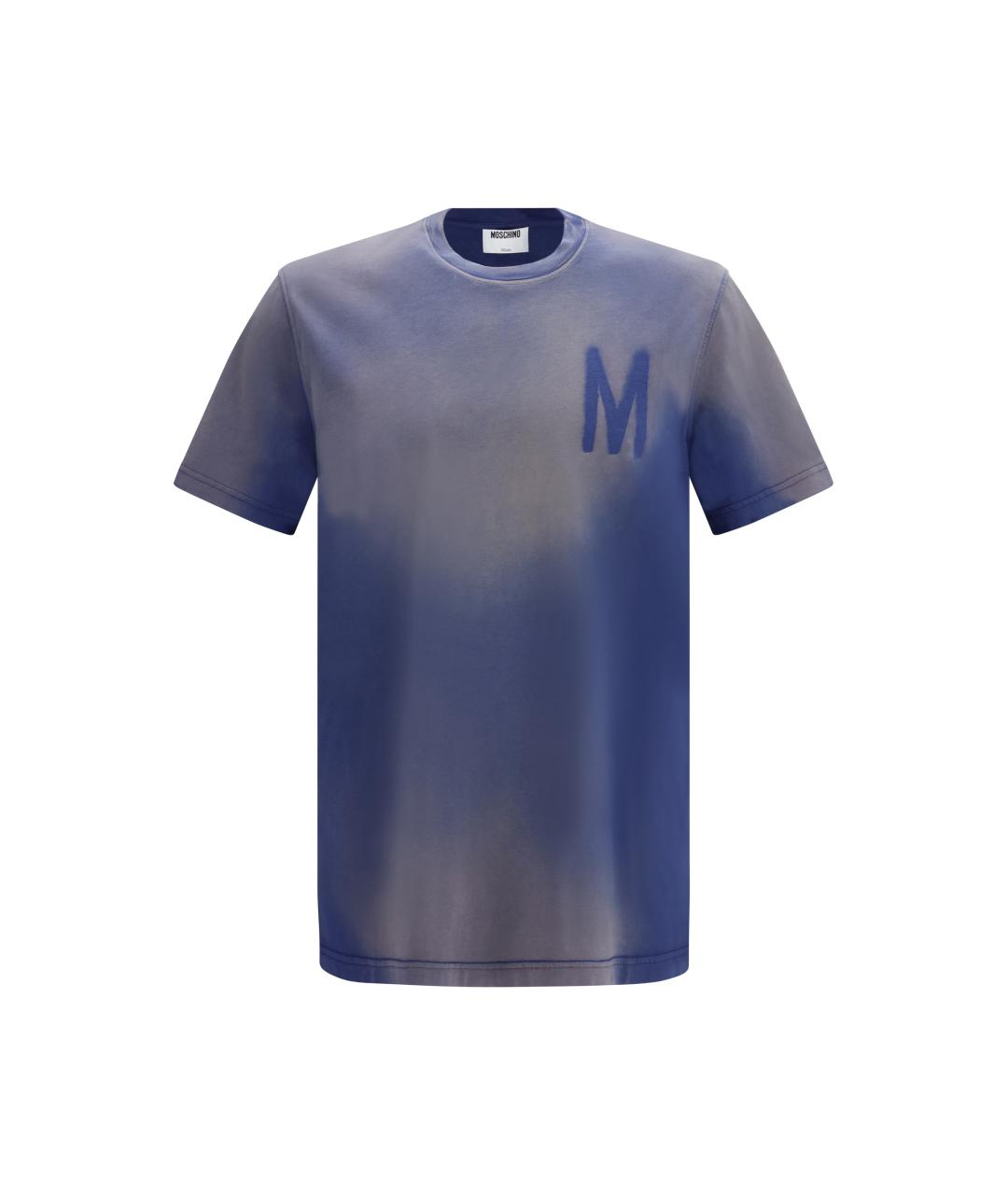 MOSCHINO Синяя хлопковая футболка, фото 4