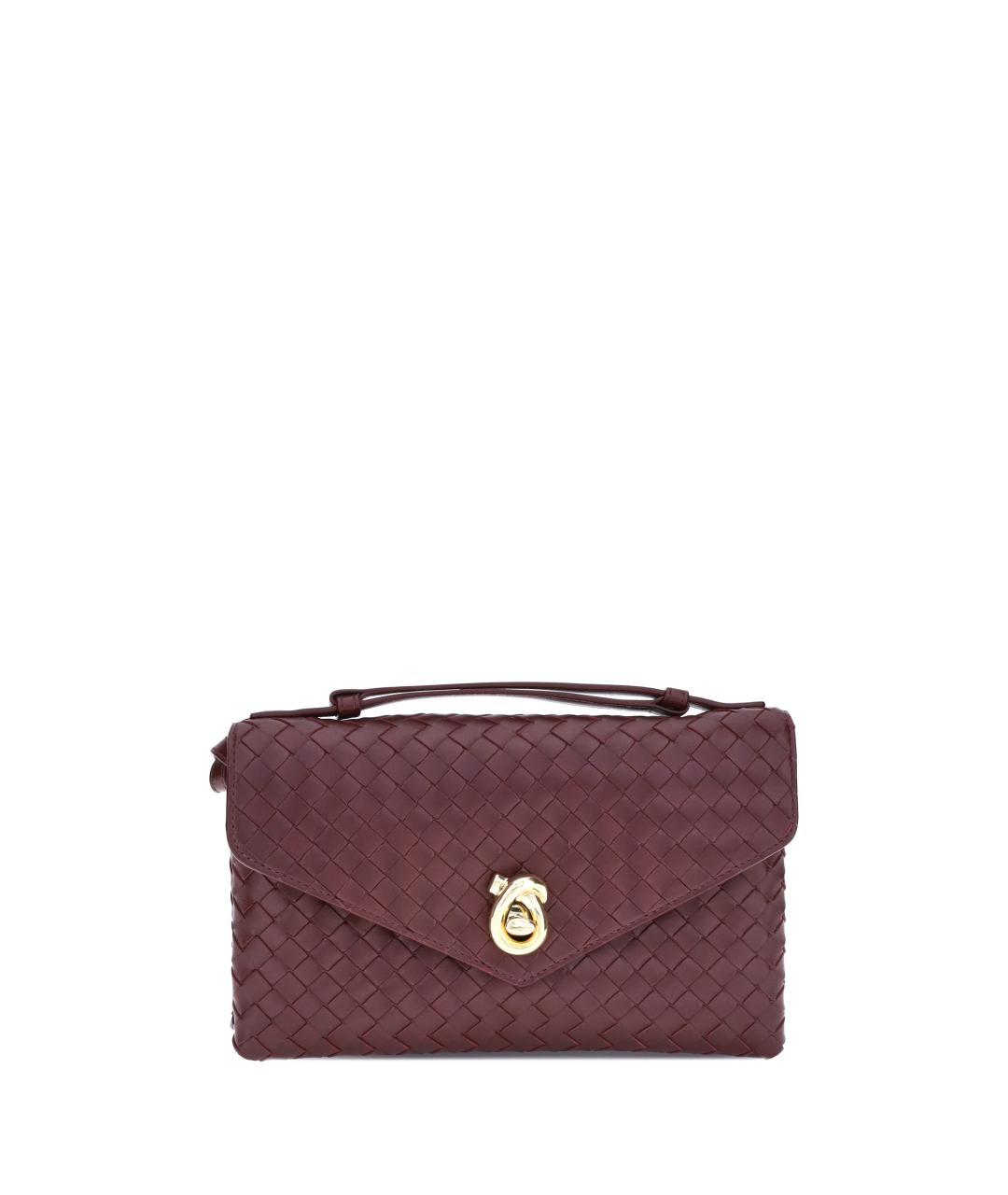 BOTTEGA VENETA Бордовая кожаная сумка через плечо, фото 1