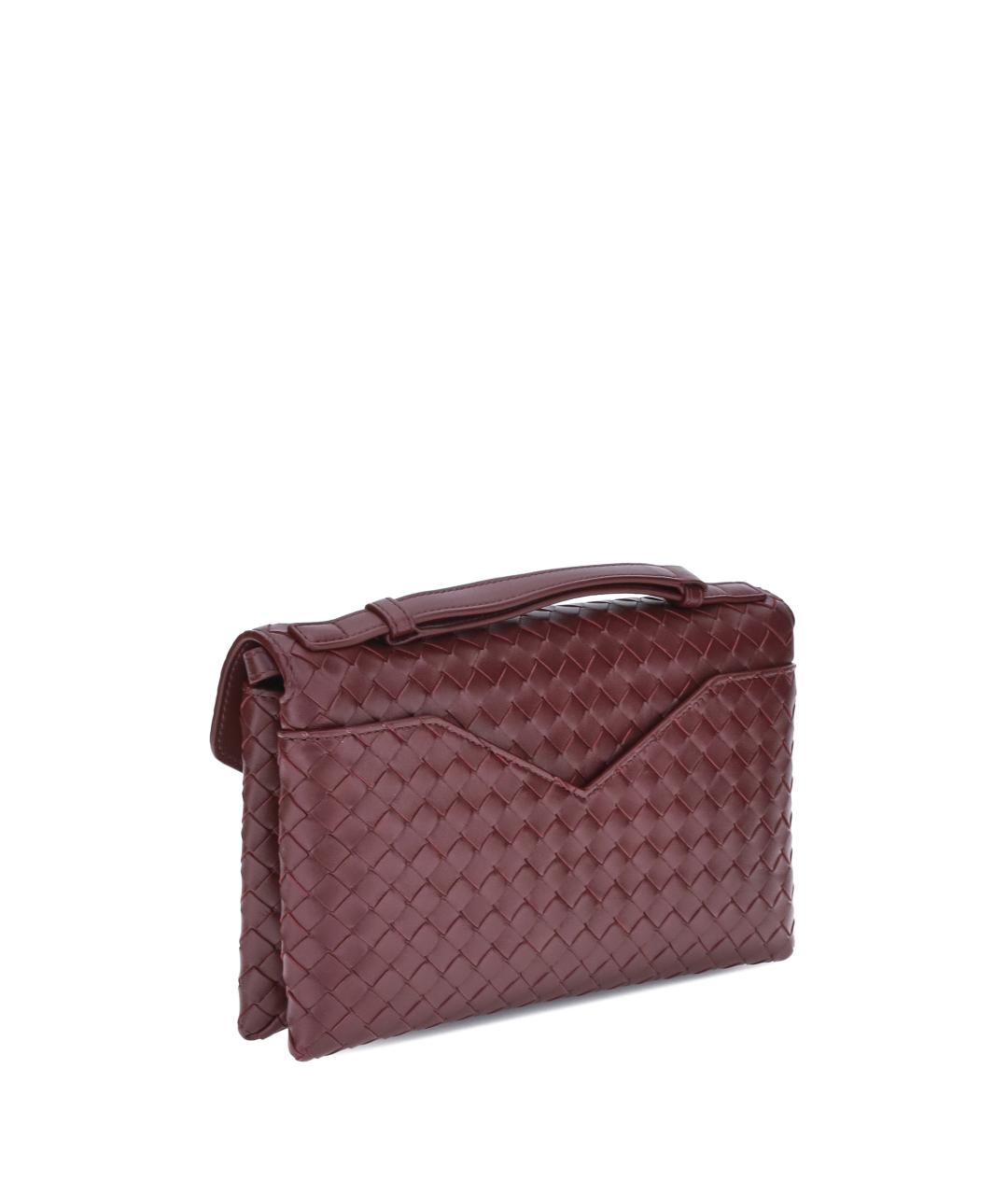 BOTTEGA VENETA Бордовая кожаная сумка через плечо, фото 3