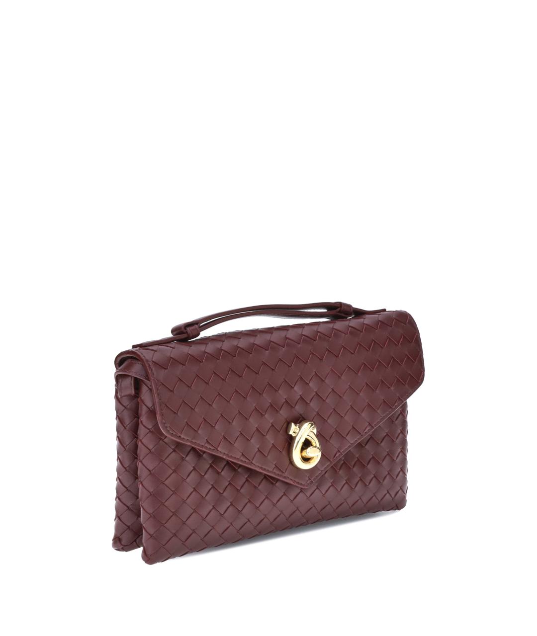 BOTTEGA VENETA Бордовая кожаная сумка через плечо, фото 2