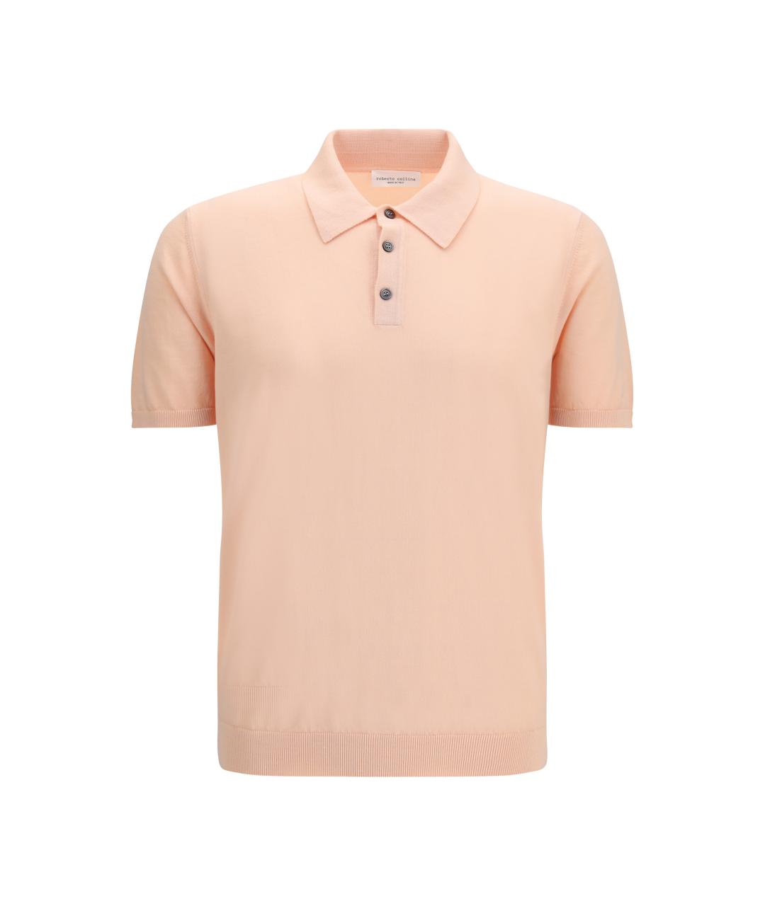 ROBERTO COLLINA Розовое хлопковое поло с коротким рукавом, фото 1