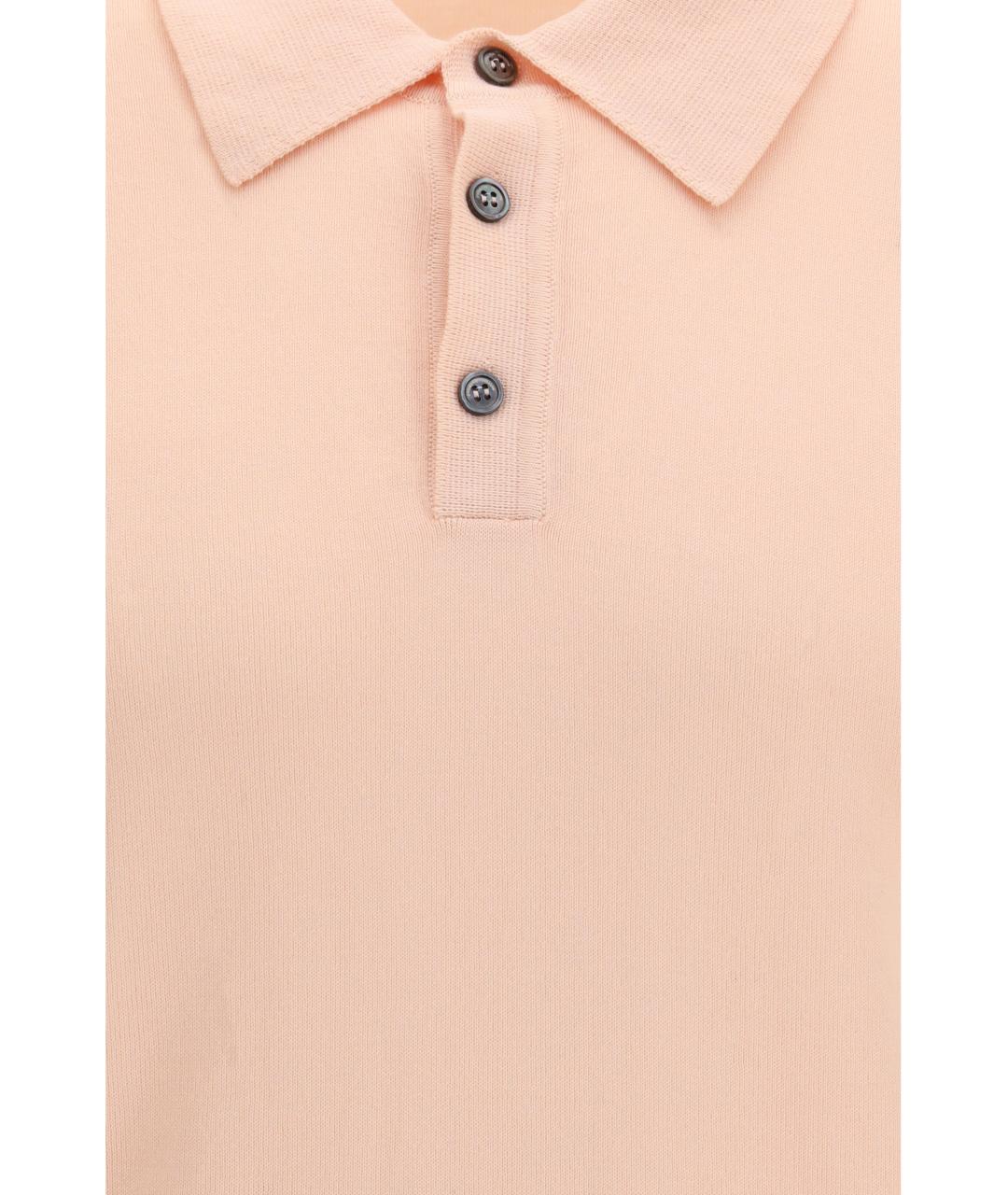 ROBERTO COLLINA Розовое хлопковое поло с коротким рукавом, фото 3
