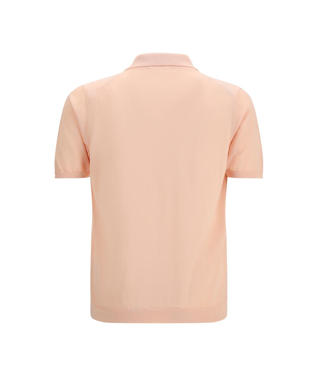 ROBERTO COLLINA Розовое хлопковое поло с коротким рукавом, фото 2