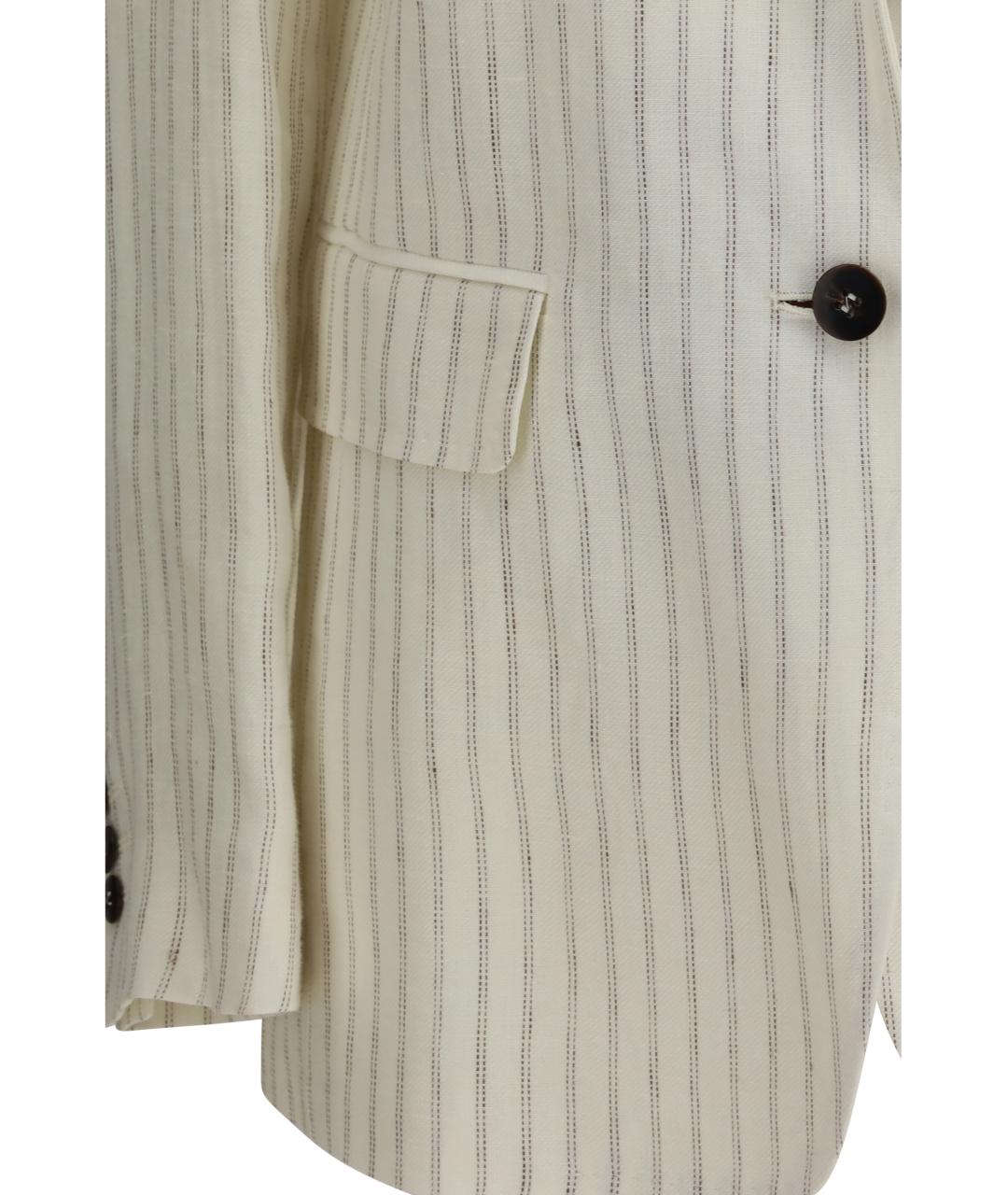 MAX MARA STUDIO Бежевый льняной жакет/пиджак, фото 3